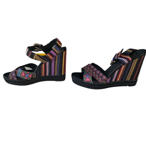 Geox Respira Janira Multicolor Crisscross Wedge Platform Sandals - 9 - Picture 5 of 16